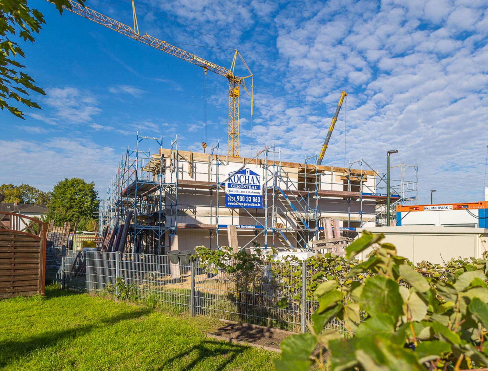 Baufortschritt am Neubauprojekt Johannes-Ahland-Weg in Lünen.